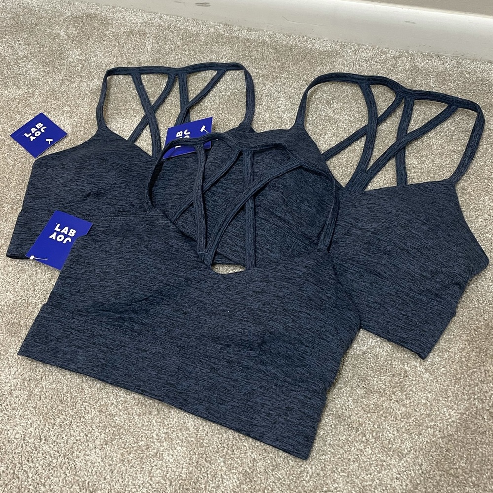3 NWT Joy Lab Sports Bras - Heather Blue - Medium